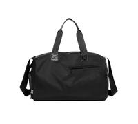 Generico Compatibile con borsoni da palestra leggeri in nylon impermeabile for donne e uomini, sacchi for scarpe asciutti bagnati, borsa viaggio for il weekend la notte(Color C-Black)