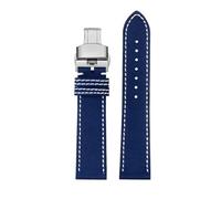 Generico Compatibile con Breitling Avenger Deep Dive Seawolf Super Ocean cinturino in pelle di nylon Yellow Wolf da uomo 22m 24mm(Blue silver Folding,22mm)