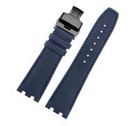 Genérico Compatibile con cinturino della serie MAURICE LACROIX AIKON | Cinturino in pelle/nylon for AI6058 AI6038 AI6008 cinturino orologio modificato nero blu