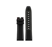 Generico Compatibile con cinturino for orologio Mido M038 Citizen Breitling serie Canvas fondo in gomma 22 mm da uomo morbido polso impermeabile fibbia ad ardiglione(Black-white line)