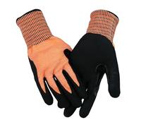 Generico Compatibile con guanti resistenti al taglio XYEHS ANSI A9 con rivestimento opaco in nitrile for lavori automobilistici e di costruzione(Orange,XL)