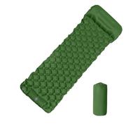 Generico Compatibile con il materasso gonfiabile da campeggio all'aperto, cuscini, materassino ad aria, pompa di gonfiaggio incorporata, escursionismo(Green)