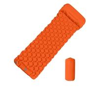 Generico Compatibile con il materasso gonfiabile da campeggio all'aperto, cuscini, materassino ad aria, pompa di gonfiaggio incorporata, escursionismo(Orange)