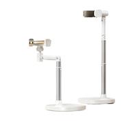 Generico Compatibile con il supporto da tavolo for telefono MoZhao Live Overhead regolabile, telescopico, girevole, in lega di alluminio, for selfie(White)