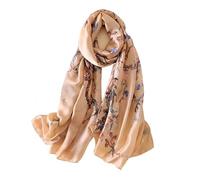 Generico Compatibile con la moda, pittura a olio, sciarpa scialle in seta da donna, il turbante floreale albicocca, testa hijab, foulard, lo snood(D)