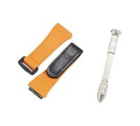 Generico Compatibile con Richard Mille Nylon Canvas Nero Blu Rosso Anti-Allergia Morbido Cinturino for Orologio Serie RM50 53 Ge Ya Conveniente 25mm(Orange(4 Stars Tool))