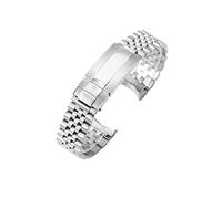 Generico Compatibile con Rolex Log Green Blackwater Ghost Submariner Cinturino Uomo Gentleman 20mm Greenwich Fibbia Pieghevole Oro Solido Acciaio(Steel)