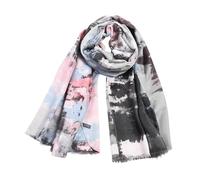 Generico Compatibile con sciarpe da donna, sciarpa stampata in lino e cotone graffiti, scialle colorato, bohémien, accessori(01gray pink)