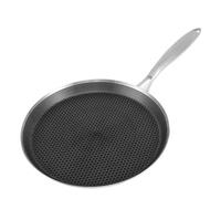 Generico Compatibile for crepe pan antiaderente a nido d'ape Dosa manico in acciaio inossidabile cucina pancake a induzione compatibile tortilla(22cm)