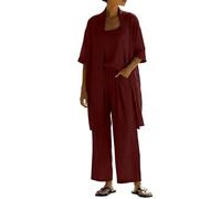 Generico Completi Eleganti Completo Mare Donna Rever Maniche Zero, Canottiera Completo Donna Elegante Fresco Da Indossare Set Coordinato Estivo Tuta Completa Vestiti Per Casa Tutto L’Anno