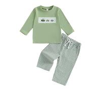Generico Completini in Tuta da Neonati Casual Calda Manica Lunga Top Pullover Girocollo a Maniche Lunghe Top E Pantaloni Felpa 2 Pezzi Jogging Pantaloni Tuta Sportiva Boy Set di Vestiti per Bambini
