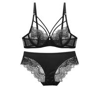 Generico Completini Sexydonna Hot Intimo Shibari Slip Bikini Donna Alta Vita Reggiseno a Fascia Senza Spalline Babydoll in Seta Blu con Schiena Nuda per Addio al Celibato/Nubilato