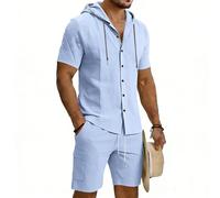 Generico Completino Intimo Tuta Sportivo Camicia Pantaloncini Due Pezzi Felpa con Cappuccio Senza Maniche Coppa Del Mondo 1998 Felpa Cargo da Lavoro Hiphop Y2K Scollo a V