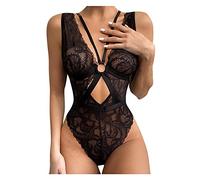 Generico Completino Sexydonna Hard Completo Intimo Donna Intimo Donna Quotidiano Notte Set Lingerie per La Notte con Pizzo, Giarrettiera E Anelli in Acciaio Sexy