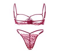 Generico Completino Sexydonna Intimo Rete Slip Costume Donna Vita Alta Invisibile Reggiseno Fascia Body Sexy in Vinile Lucido Stile Nightclub per Notte D’Inverno Accanto al Camino