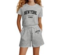 Generico Completo Bambina 2 Pezzi,Coordinato Estivo Tuta Neonata Set Estate Casual Mare Spiaggia Tutina Neonato T Shirt Manica Corta e Pantaloncini Ideale come regalo bimbo