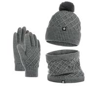 Generico Completo Cappello E Sciarpa onna Set di guanti sciarpa cappello lavorato a maglia per donna Guanti caldi Sciarpa invernale Set invernale per regalo per la stagione Sciarpa E (GY2, One Size)
