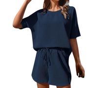 Generico Completo Donna Estivo 2 Pezzi,Abito Da Donna A Maniche Corte Casual E Confortevole In Stile Straniero Con Maniche Corte