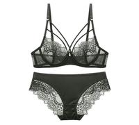 Generico Completo Intimo Donna Elegante Scollato Slip Aperti Donna Vintage Reggiseno a Fascia Senza Spalline Lingerie Sexy Taglie Forti in Pizzo per Addio al Celibato/Nubilato