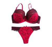 Generico Completo Intimo Donna Seducente Cosplay Slip Invisibile Donna Lussuoso Reggiseno Invisibile Lingerie Sexy Completo in Pizzo Francese con Bretelle per Regalo tra Amiche