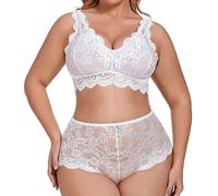Generico Completo Intimo Donna Spacco Laterale Slip Brasiliana Donna Pizzo Reggiseno Push Up Invisibile Completo Intimo Sexy in Rete Trasparente a Tre Pezzi per Regalo tra Amiche