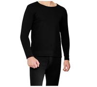 Generico Completo Intimo Termico in Lana da Uomo (Black, XL)