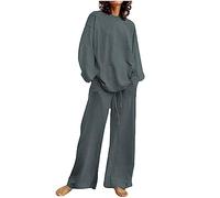 Generico Completo Lino Donna Estiva Tuta Completo Donna Donna Set Donna Tuta Abiti Casual Camicia Per Anziani E Mezza Età Old Lady Top Con Maniche a Sette Punti E Completo Di Pantaloni Tuta Donna