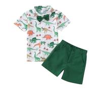 Generico Completo Neonato Estivo Coordinato Tuta Neonata Bimbo Completini e Coordinati Gentiluomo Outfit Abbigliamento Set Top Cotone Elasticizzato Pantaloncini 1-8 anni Idee Regalo Nascita