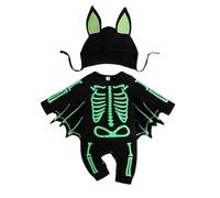Generico Completo Neonato Halloween Cosplay Unisex Costume Pipistrello Vintage Divertente Costumi Di Halloween Tutina Da Neonato Jumpsuit Per Bambini Scheletro Con Cappello Vestito Da Carnevale
