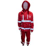 Generico Completo Operativo Croce Rossa Italiana - Divisa Tecnica Regular Fit: Sahariana Multitasche e Pantalone Professionale con Bande Riflettenti (S)