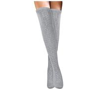 Generico Completo Rosso Taglie Forti caldo calze autoreggenti calze lunghe calde calze da donna in pizzo di cotone lavorato a maglia (Grey, One Size)