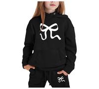 Generico Completo T Shirt Pantalone Bambine Bambini E Ragazze Con Cappuccio Maniche Lunghe Girocollo Abito Da Bambina Chic Ed Elegante Felpa Pantaloni Casual Pullover Tuta Primavera Sportiva Set