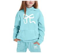 Generico Completo T Shirt Pantalone Bambine Bambini E Ragazze Con Cappuccio Maniche Lunghe Girocollo Abito Da Bambina Chic Ed Elegante Felpa Pantaloni Casual Pullover Tuta Primavera Sportiva Set