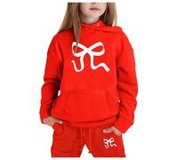 Generico Completo T Shirt Pantalone Bambine Bambini E Ragazze Con Cappuccio Maniche Lunghe Girocollo Abito Da Bambina Chic Ed Elegante Felpa Pantaloni Casual Pullover Tuta Primavera Sportiva Set