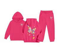 Generico Completo T Shirt Pantalone Bambine Bambini E Ragazze Con Cappuccio Solid Color Cotone Set Sportswear Christmas Bambina Multi Inverno 2 Pezzi Unisex Modelli