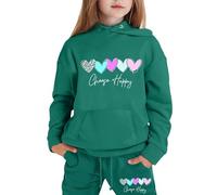 Generico Completo T Shirt Pantalone Bambine Felpa Pullover Set Cordinata Full Print E Abito Da Bambina Chic Ed Elegante Con Cappuccio Pantaloni Jogger Tuta Bambini Bambino Primavera Sportiva