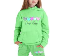 Generico Completo T Shirt Pantalone Bambine Felpa Pullover Set Cordinata Full Print E Abito Da Bambina Chic Ed Elegante Con Cappuccio Pantaloni Jogger Tuta Bambini Bambino Primavera Sportiva