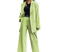 Generico Completo Tailleur Donna Elegante Casual Abito Due Pezzi Giacche a Maniche Lunghe con Bottoni e Pantaloni Taglie Forti Abiti Formale Invernale Curvy Complete da Donna da Cerimonia per Sera