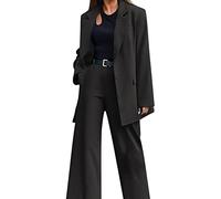 Generico Completo Tailleur Donna Elegante Casual Abito Due Pezzi Giacche a Maniche Lunghe con Bottoni e Pantaloni Taglie Forti Abiti Formale Invernale Curvy Complete da Donna da Cerimonia per Sera