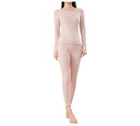 Generico Completo Termico Donna Invernale in Lana e Seta 2 Pezzi con Maglia Termica e Pantaloni Intimo Termico Sci Elegante Tuta Neve Sottogiacca Comode Abbigliamento Donna Curvy per Case Trekking,