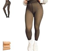 Generico Compression Band & One Seam Option - The Original Magic Fleece Lined Leggings, Women High Waist Warm Bare-Leg Tights (Light,3XL)