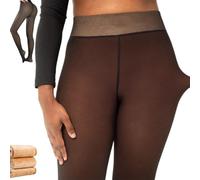 Generico Compression Band & One Seam Option - The Original Magic Fleece Lined Leggings, Women High Waist Warm Bare-Leg Tights (Deep,M)