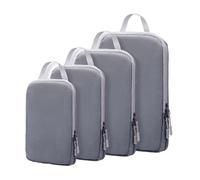 Generico Compression Packing Cubes, Travel Luggage, Reusable Vacuum Carry Bags, Space Saving Design, Compact Zippers 4 Piece Set Gray blue, for Suitcase, Flight, Camping & Vacation Packing