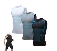Generico Compression Vest, Posture Corrector Tank Top, Feel The Power of Confidence,Shaping Sleeveless Compression Tank Top (Black+Gray+White3pcs-a,XL)