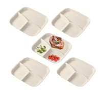 Genérico con divisori, vassoio a 3 sezioni | Set di 5 pezzi con divisori per la cucina di casa, cucinare, mangiare, frutta, verdura, insalata e torte