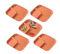 Generico con Divisori | Vassoio da Servizio a 3 Scomparti - Set di 5 con Divisori | Per L'Uso In Cucina Domestica, Per La Cottura E Per Il Consumo Di Frutta, Verdura, Insalata E Torta