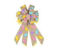 Generico con Ghirlanda Primaverile - con Fiocchi di Coniglio Pasquale 53x29 cm, Ornamento con Nastro Festivo, per Porta Grande | per Albero di Pasqua per ghirlande da