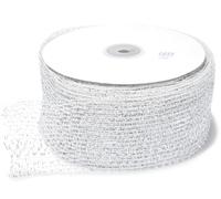 Generico con Il Nastro Rete modellabile Argento puoi Creare Fiocchi da Appendere all’Albero con Il Fil di Ferro e Decorare Pacchetti Regalo, mm 60 x 25 m, Decorazione per la casa, Idea Regalo