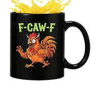 Generico Con Pollo - Bicchieri In Ceramica, Da Caffè F-Caw-F Con Impugnatura Comoda, Tazzza Con Gallo Divertente, Birra Con Gallo Che Canta | Portabevande Creativo, Stile Rustico Per Ufficio