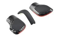 Generico Con pomello del cambio in pelle, copertura laterale, emblema per VW, per Passat, per Jetta Maniglia della leva del cambio(Carbon fibre-Red 2)